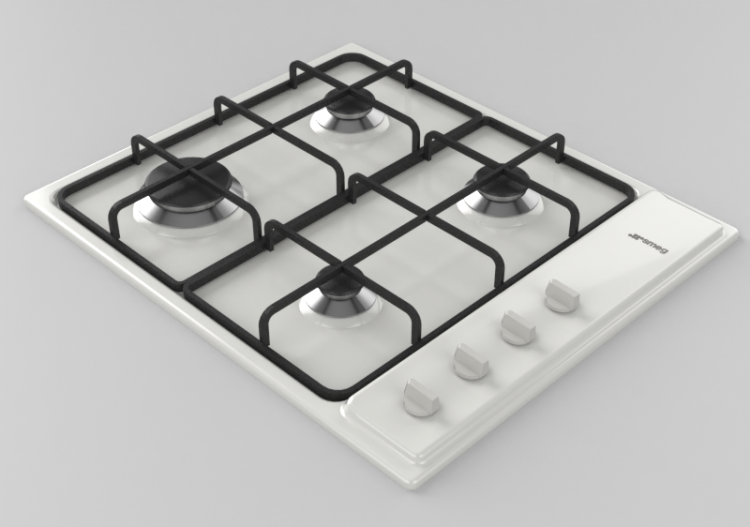 Elettrodomestici 3D - Piano cottura a gas con 4 fuochi -...