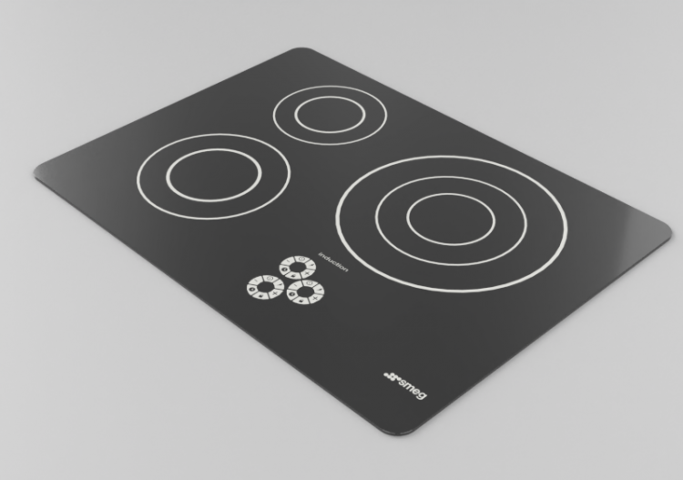 Electrodomésticos 3D - Base de cocina a inducción - Smeg -...
