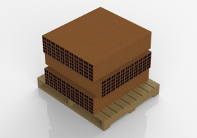 Hollow bricks on pallet