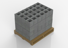 Concrete blocks on pallet