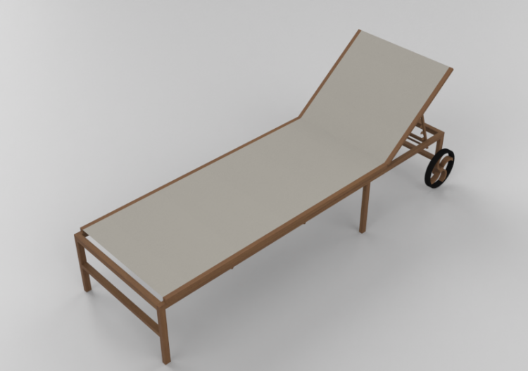 Plein-soleil et petit lits 3D - Chaise longue en bois -...