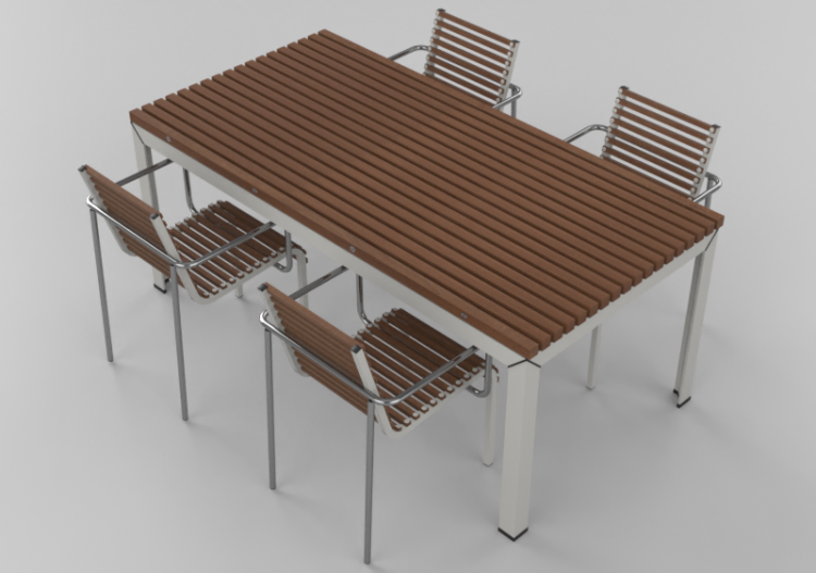 Tables 3D - Table avec chaises pour l'extérieur – Extremis...