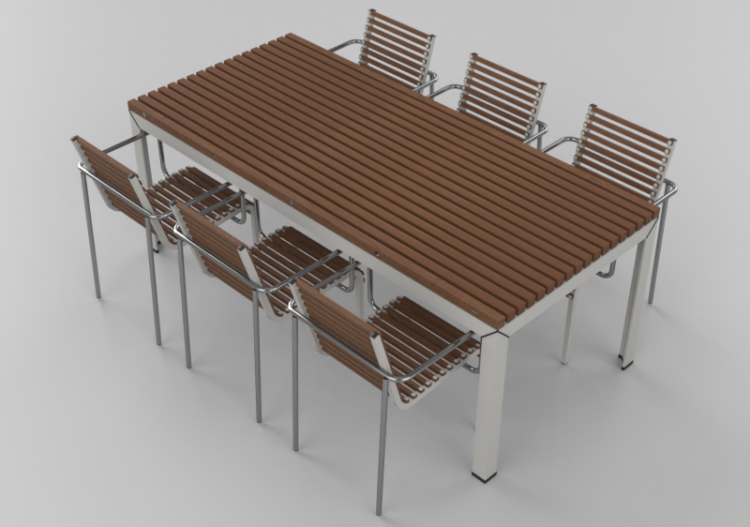 3D Tables - Table with chairs for outside uses – Extremis -...