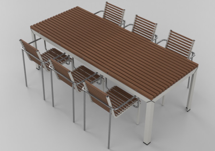 3D Tische - Tisch mit Stühlen für Außenbereich – Extremis -...