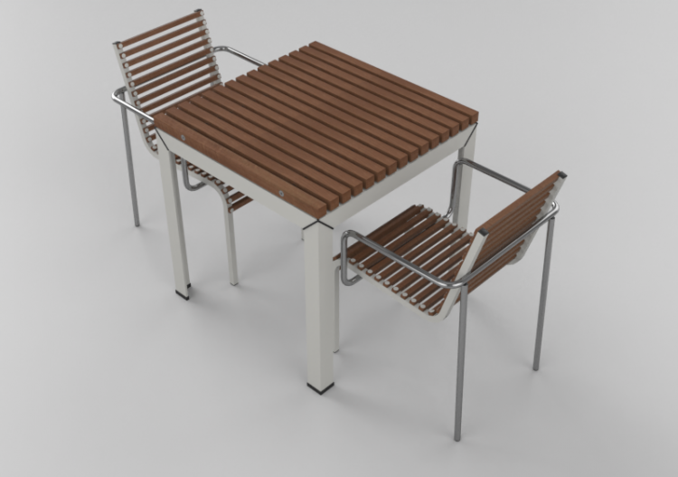 Mesas 3D - Mesa con sillas para exterior – Extremis - ACCA...