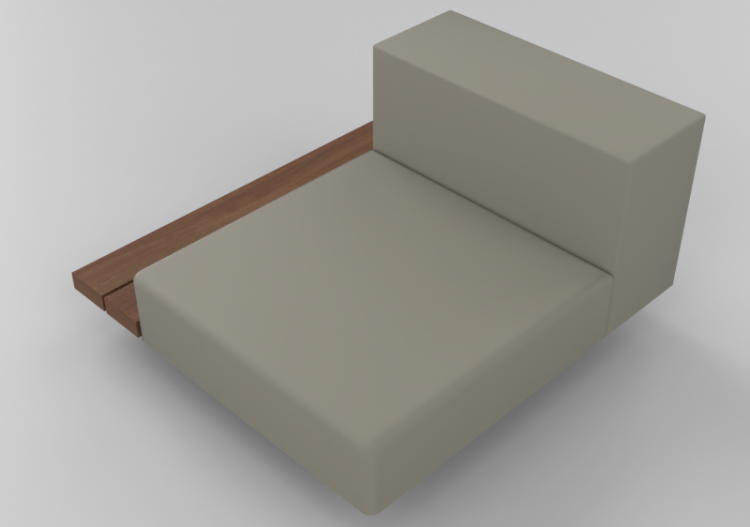 Sillas y Poltronas 3D - Sofá con mesa lado derecho -...