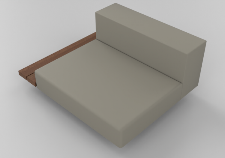 Sillas y Poltronas 3D - Sofá con mesa lado derecho -...