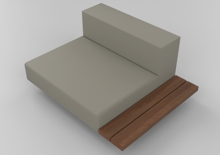 Sillas y Poltronas 3D - Sofá con mesa lado izquierdo -...