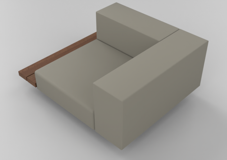 Sillas y Poltronas 3D - Sofá con mesa lado derecho -...