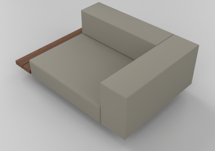 Sillas y Poltronas 3D - Sofá con mesa lado derecho -...