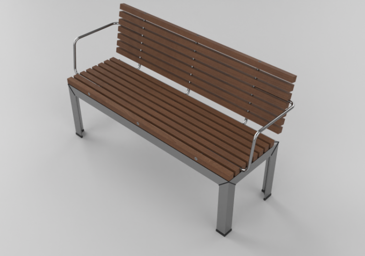 BIM Objects Free Download! 3D Benches Garden bench with backrest