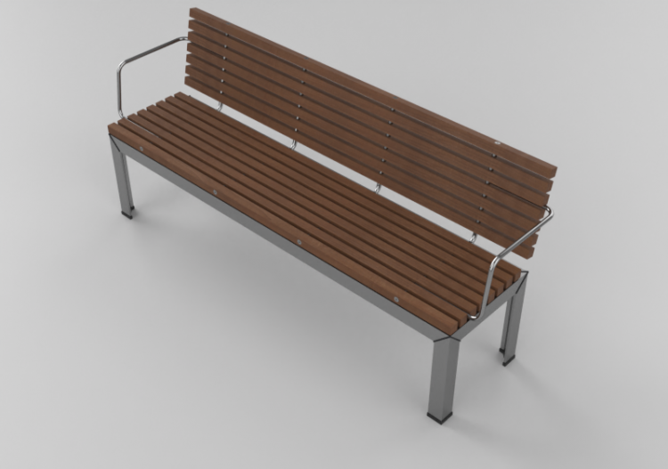 Bancos 3D - Banco para jardín con respaldo y apoyabrazos