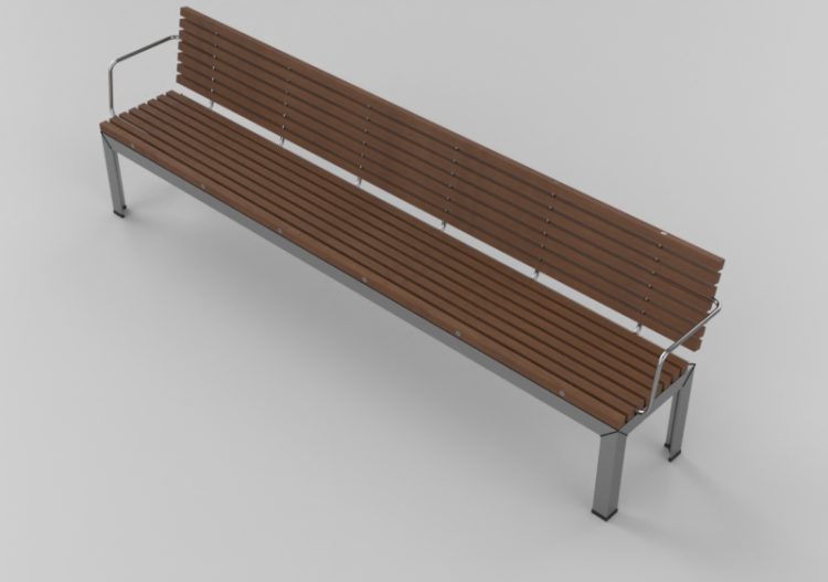 Bancos 3D - Banco para jardín con respaldo y apoyabrazos