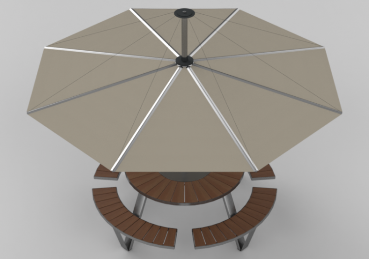 Umbrellas and Curtains 3D - umbrella with table - Extremis...