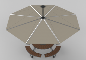 Umbrellas and Curtains 3D - umbrella with table - Extremis