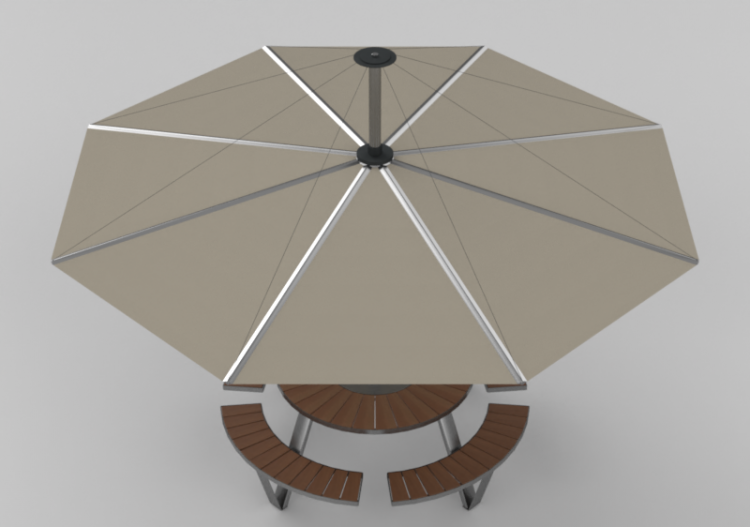 Umbrellas and Curtains 3D - umbrella with table - Extremis...
