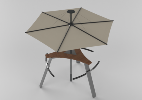 Umbrellas and Curtains 3D - umbrella with table - Extremis