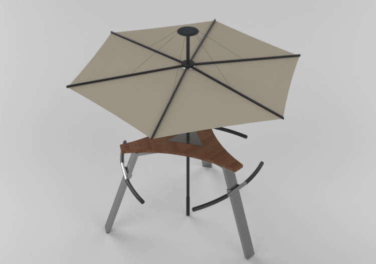 Umbrellas and Curtains 3D - umbrella with table - Extremis...