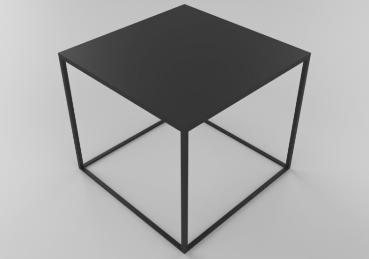 Mesas 3D - Mesa de madeira envernizada - Sala Bella - Cube...