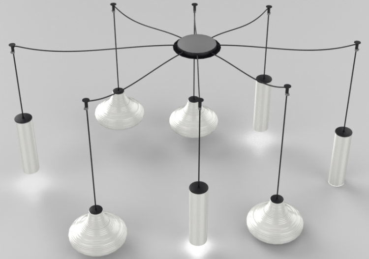 Lampe à suspension 3D - Lampe à suspension - Panzeri – Emma...