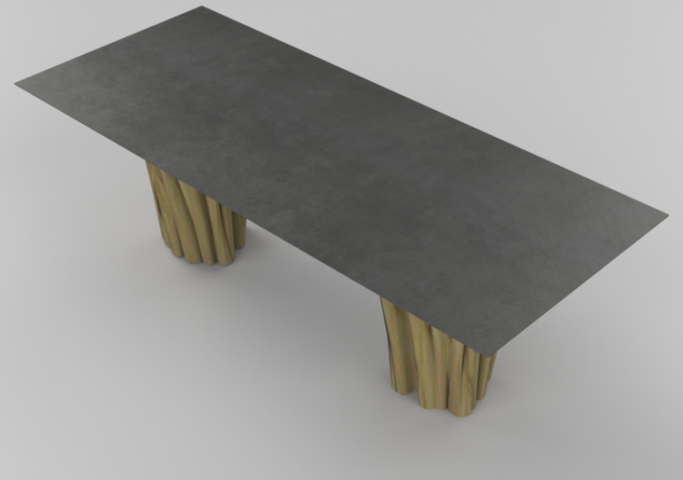 Mesas 3D - Mesa de aluminio rayado - Gervasoni - Brick 33...