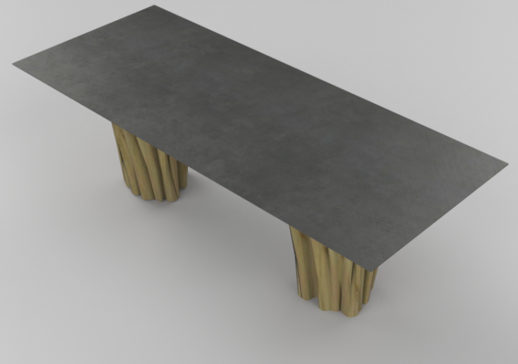 3D Tables - Striped alluminium table - Gervasoni - Brick...