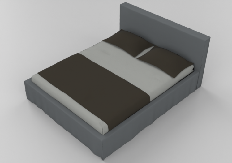 Beds and Side Cabinets 3D - Kingsize bed - Gervasoni - ...