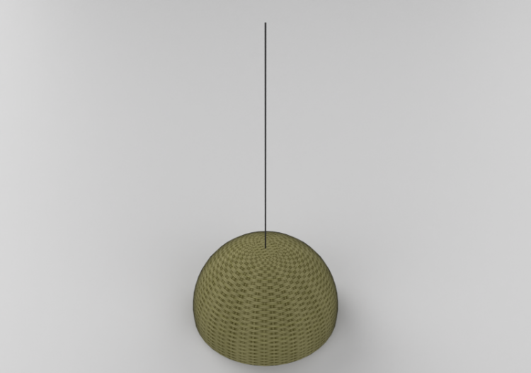 3D Schwebende Lampe - Rattan-Lampe - Gervasoni - Croco 95 -...