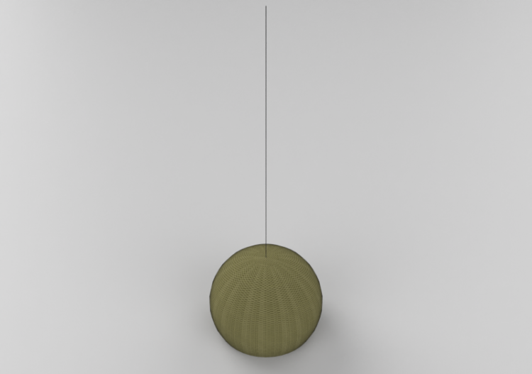 3D Schwebende Lampe - Rattan-Lampe - Gervasoni - Croco 96 -...