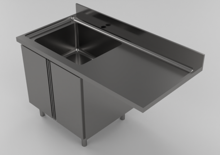 3D Spülbecken - Schrankspülbecken für Spülmaschinen...