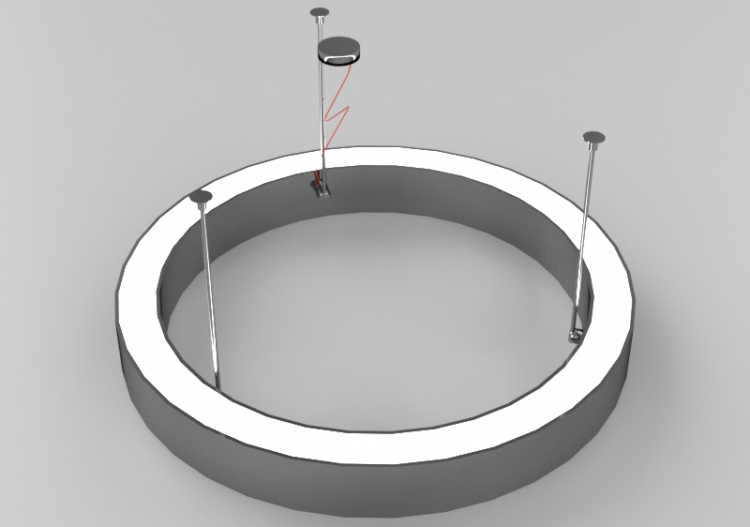 3D Schwebende Lampe - Hängelampe - Panzeri – Golden Ring -...