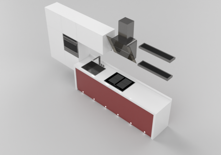 Cozinhas 3D - Cozinha equipada com eletrodomésticos - ACCA...
