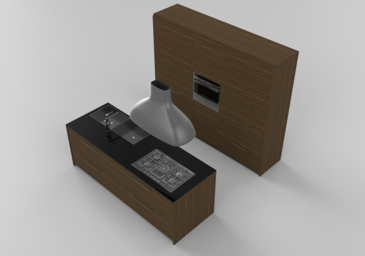 Cocinas 3D - Cocina completa de electrodomésticos - ACCA...