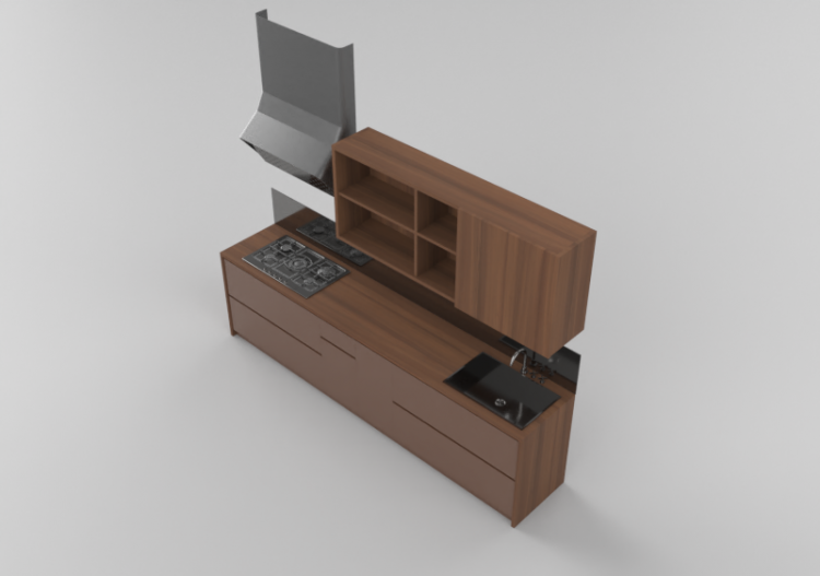 Cozinhas 3D - Cozinha equipada com eletrodomésticos - ACCA...