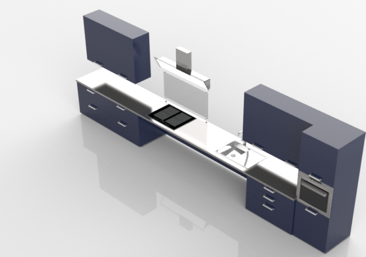 3D Kitchens Complete kitchen with appliances for the...