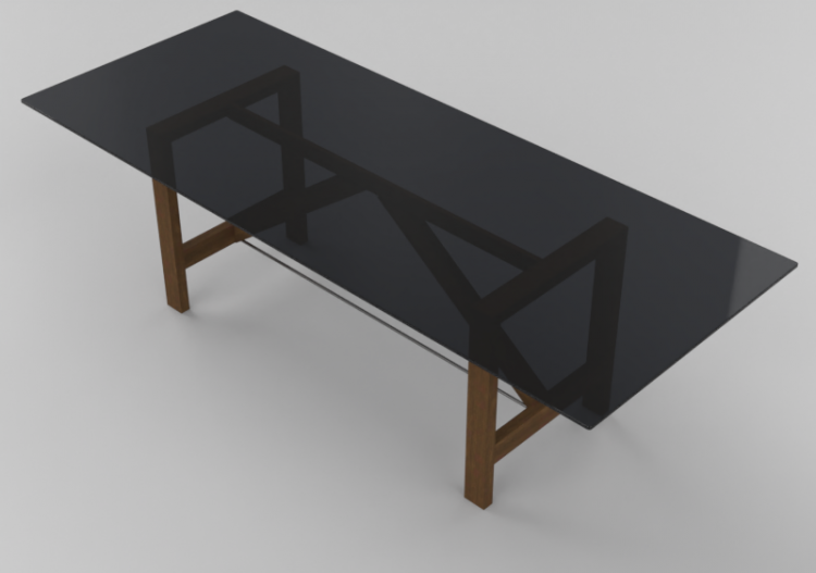 3D Tables - Wood table with glass top - Horm - Capriata...