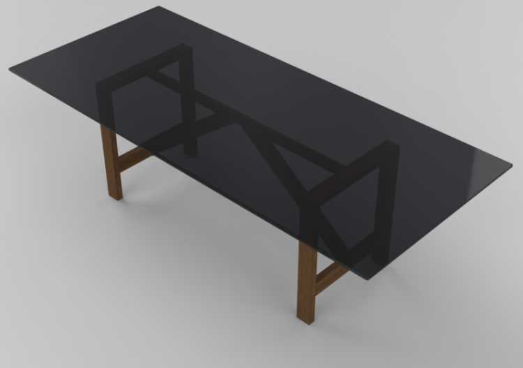 3D Tables - Wood table with glass top - Horm - Capriata...