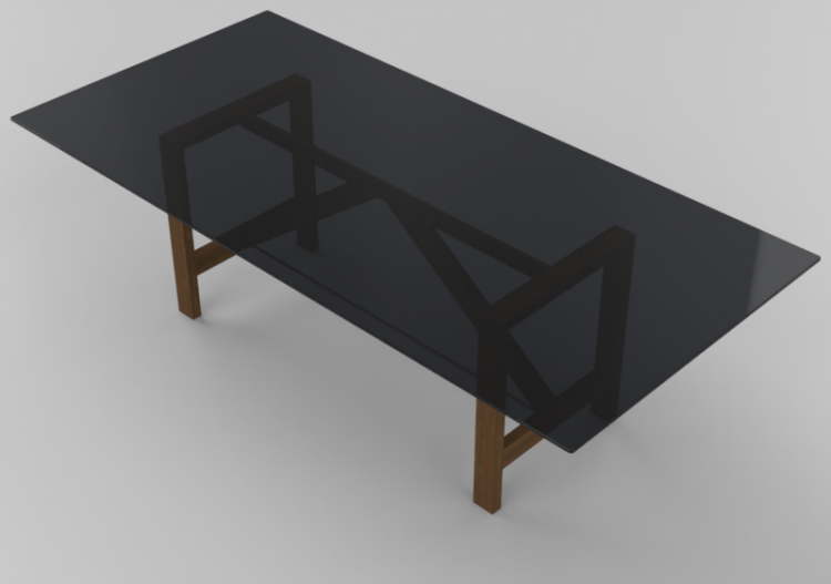 3D Tables - Wood table with glass top - Horm - Capriata...