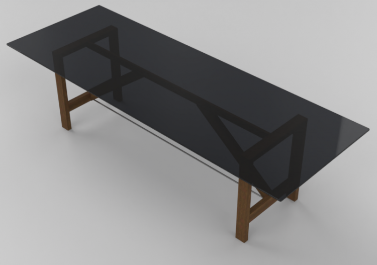 3D Tables - Wood table with glass top - Horm - Capriata...