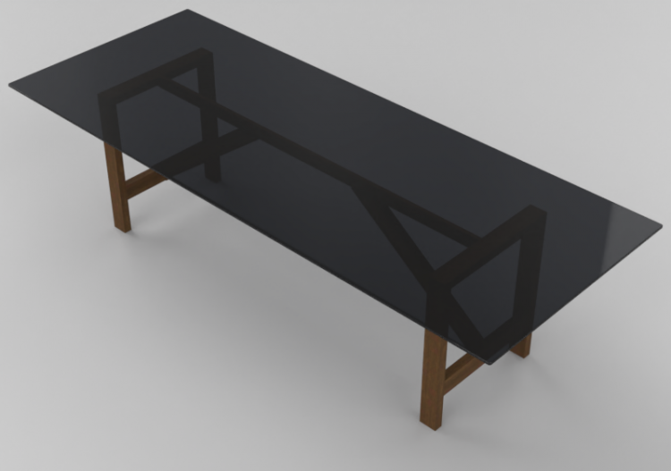 3D Tables - Wood table with glass top - Horm - Capriata...