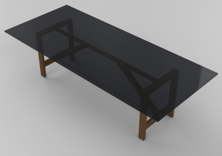 3D Tables - Wood table with glass top - Horm - Capriata...