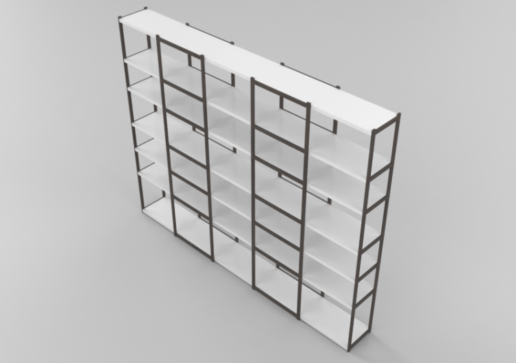 3D Bookshelves and Containers - Wood storage rack/cabinet -...