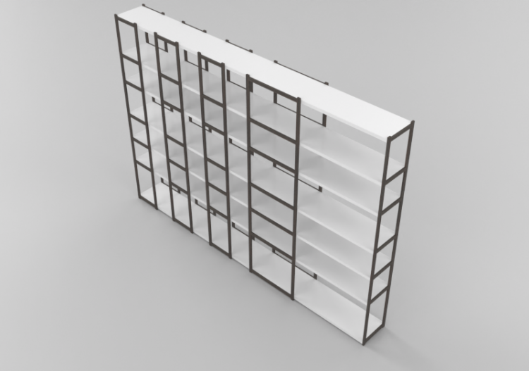 3D Bücherregal und Behälter - Holzregal - Horm - 93-08-11 -...
