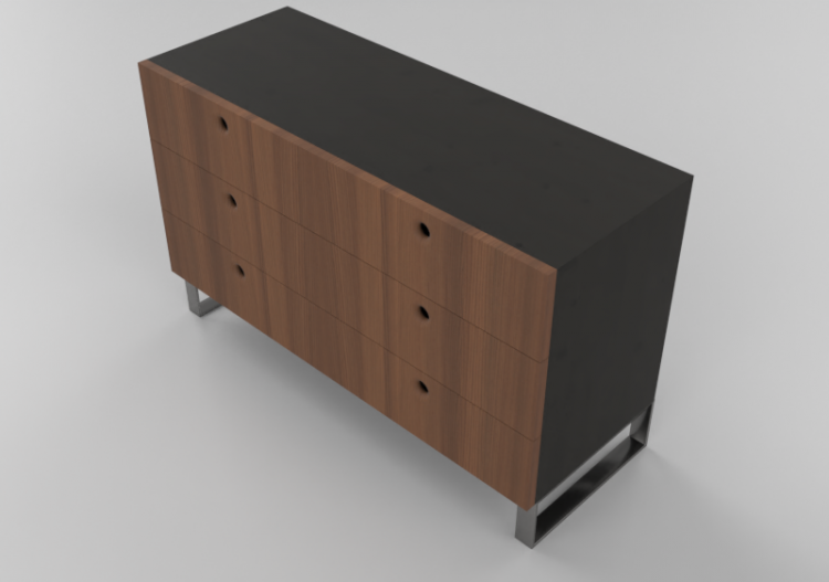 Armoires 3D - Commode à six tiroirs - Horm - Anish Drawer -...