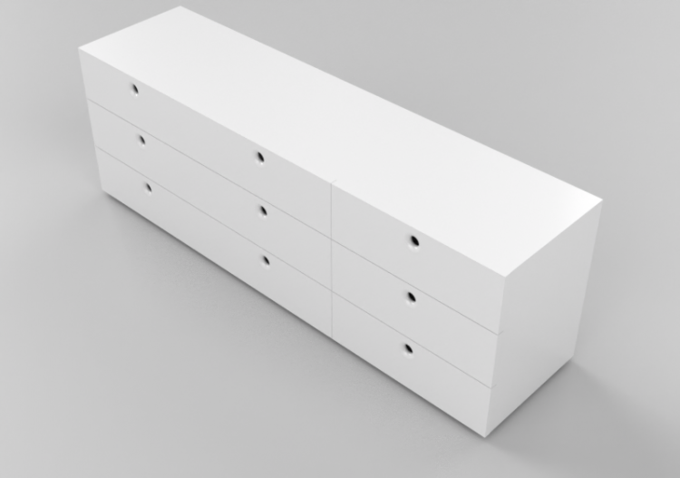 Wardrobes and Cabinets 3D - Nine drawerset cabinet - Horm -...