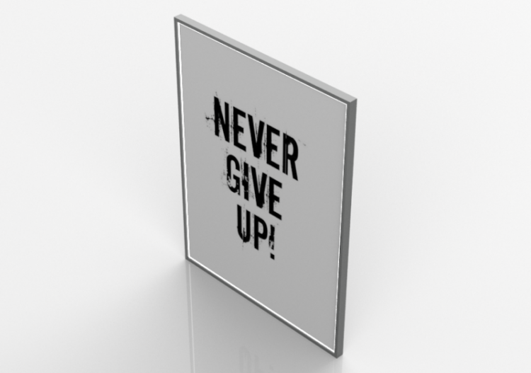 Quadros 3D - Quadro LED Luminoso - Never Give Up - MCDesign...