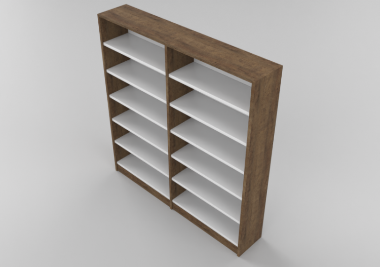 Estantes 3D - Estante duplo de madeira - ACCA software