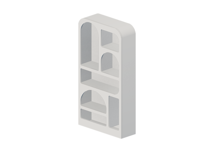 Librerías y Contenedores 3D - Librería de madera lacada -... Librerías y Contenedores 3D - Librería de madera lacada -...