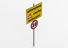 Segnaletica Attenzione Uscita Autocarri