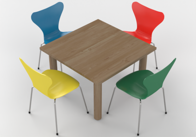 Tavoli 3D - Tavolo con sedie - ACCA software